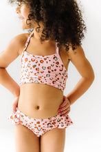 Load image into Gallery viewer, Pink Cheetah 2pc halter swimsuit