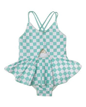 Load image into Gallery viewer, Sea foam checkered cross back 1pc