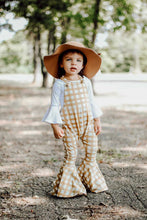 Load image into Gallery viewer, GOLDEN GINGHAM OVERALLS