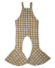 Load image into Gallery viewer, GOLDEN GINGHAM OVERALLS