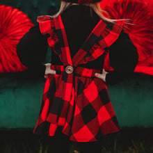 Load image into Gallery viewer, Red plaid suspender DRESS