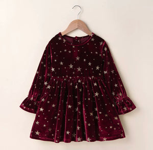 Burgundy Star Dress