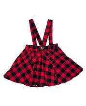 Load image into Gallery viewer, Red plaid suspender DRESS