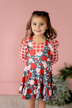 Load image into Gallery viewer, Holiday Floral Pinafore DRESS